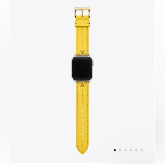 Tory Burch KIRA BAND FOR APPLE WATCH®, YELLOW LEATHER - Picture 2 of 15